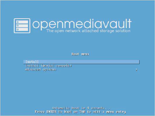 OpenMediaVault установка
